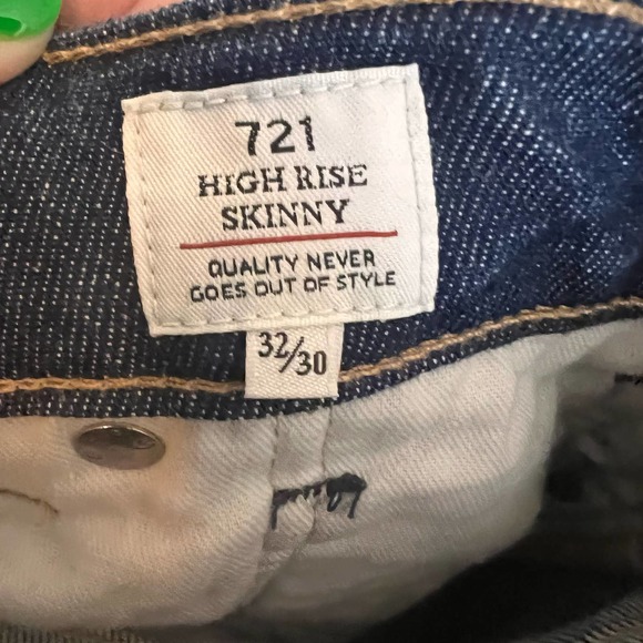 Levi’s Made & Crafted 721 High Rise Skinny Jeans Size 32/30 - Picture 8 of 9